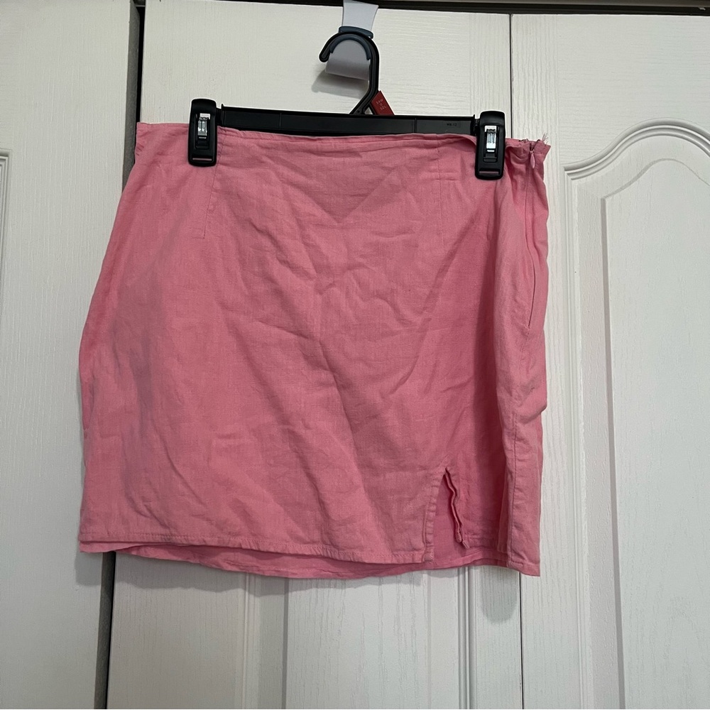 Linen Pink Mini Skirt (Box B)